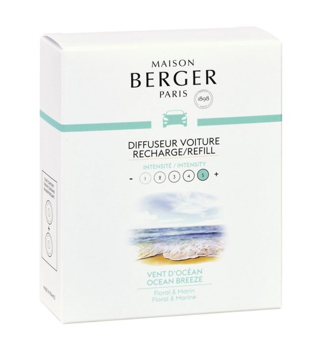 Maison Berger Paris, Náhradná náplň vône do auta Ocean breeze, Morský vzduch, 2ks v balení 6415LB