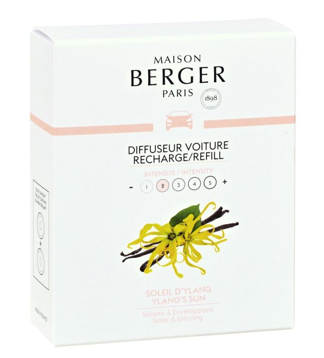 Maison Berger Paris, Náhradná náplň vône do auta Ylang´s sun, Slnečný ylang, 2ks v balení 6422