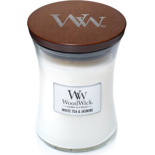 Woodwick, Vonná Sviečka Classic, White tea and jasmin 275g, Biely čaj a jazmín 92062