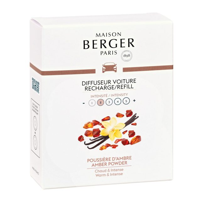 Maison Berger Paris, Náhradná náplň vône do auta Amber powder, Jantárový prach, 2ks v balení 6437