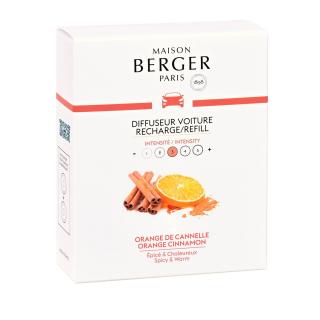 Maison Berger Paris, Náhradná náplň vône do auta Orange cinnamon, Pomaranč a škorica, 2ks v balení 6435B