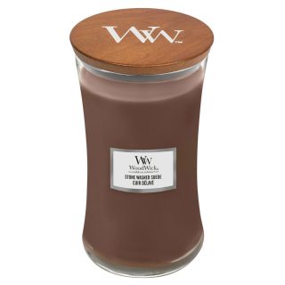 Woodwick, Vonná Sviečka Classic, Stone washed suede 609,5g, Semiš - Dopredaj 1666273