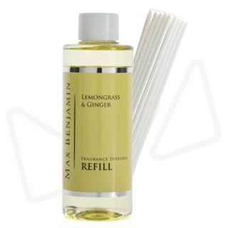 Max Benjamin, Classic, Náhradná náplň pre vonný difuzér, Lemongrass & Ginger, Citrónová tráva a zázvor, 300ml + 24 ks náhradných tyčiniek MB-DRL3