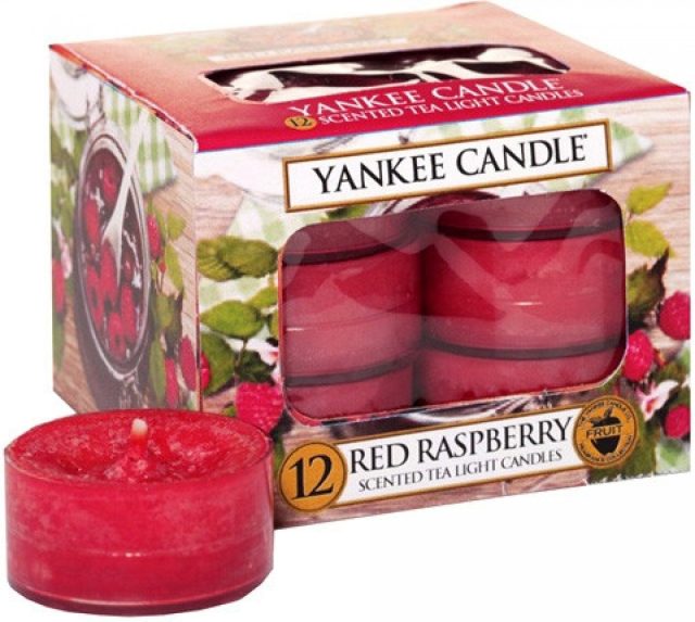 Yankee Candle, Čajové sviečky Red Rasberry 12 x 9,8g, Červená Malina - Dopredaj 1323193