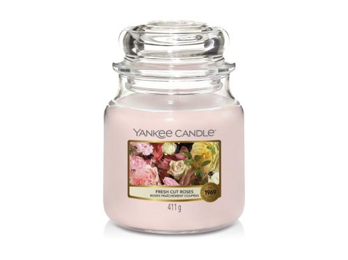 Yankee Candle, Vonná Sviečka Fresh Cut Roses 411g, Čerstvo narezané ruže - Dopredaj