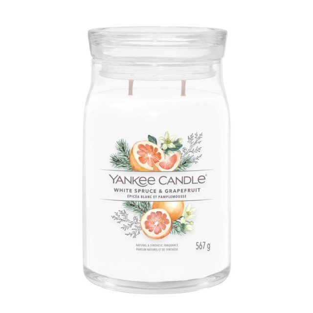 Yankee Candle, Signature Sviečka White Spruce & Grapefruit, 567g 1629992E