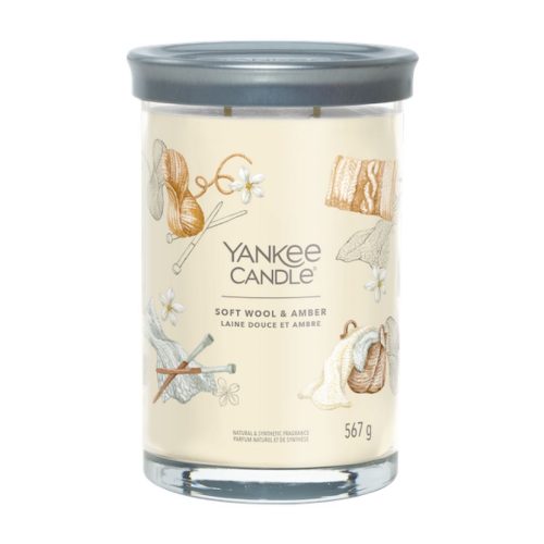 Yankee Candle, Signature Vonná sviečka Tumbler Soft Wool & Amber, 567g, Jemná vlna a jantár