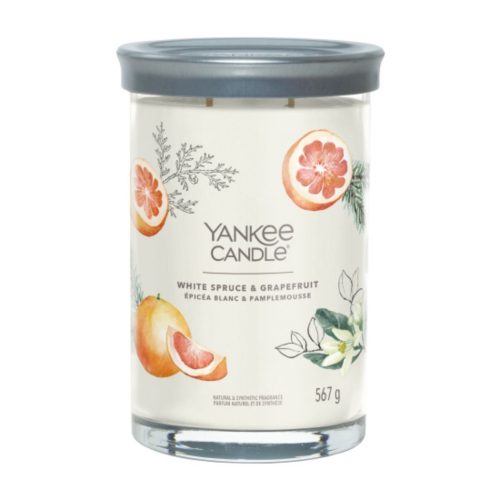 Yankee Candle, Signature Vonná sviečka Tumbler White Spruce & Grapefruit, 567g, Biely smrek a grep