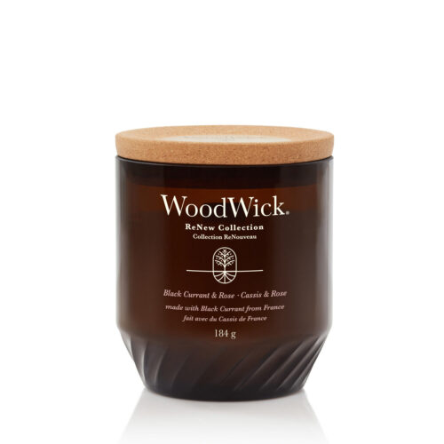 WoodWick ReNew, Black Currant & Rose, Sviečka 184g