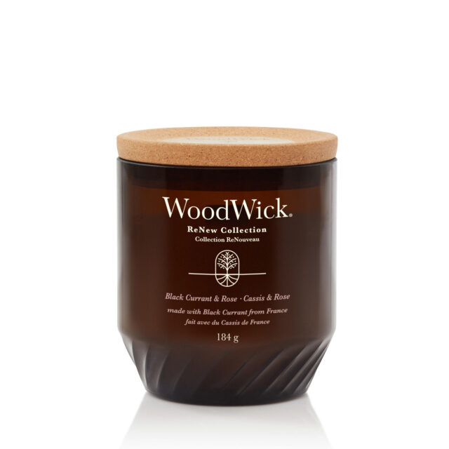 WoodWick ReNew, Black Currant & Rose, Sviečka 184g, Čierne ríbezle a ruža 1726345E